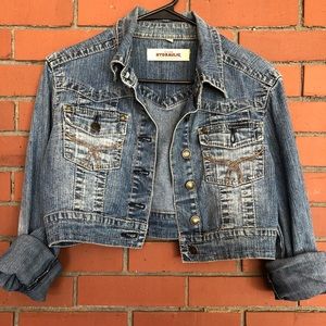 Cropped Hydraulic Jean Jacket